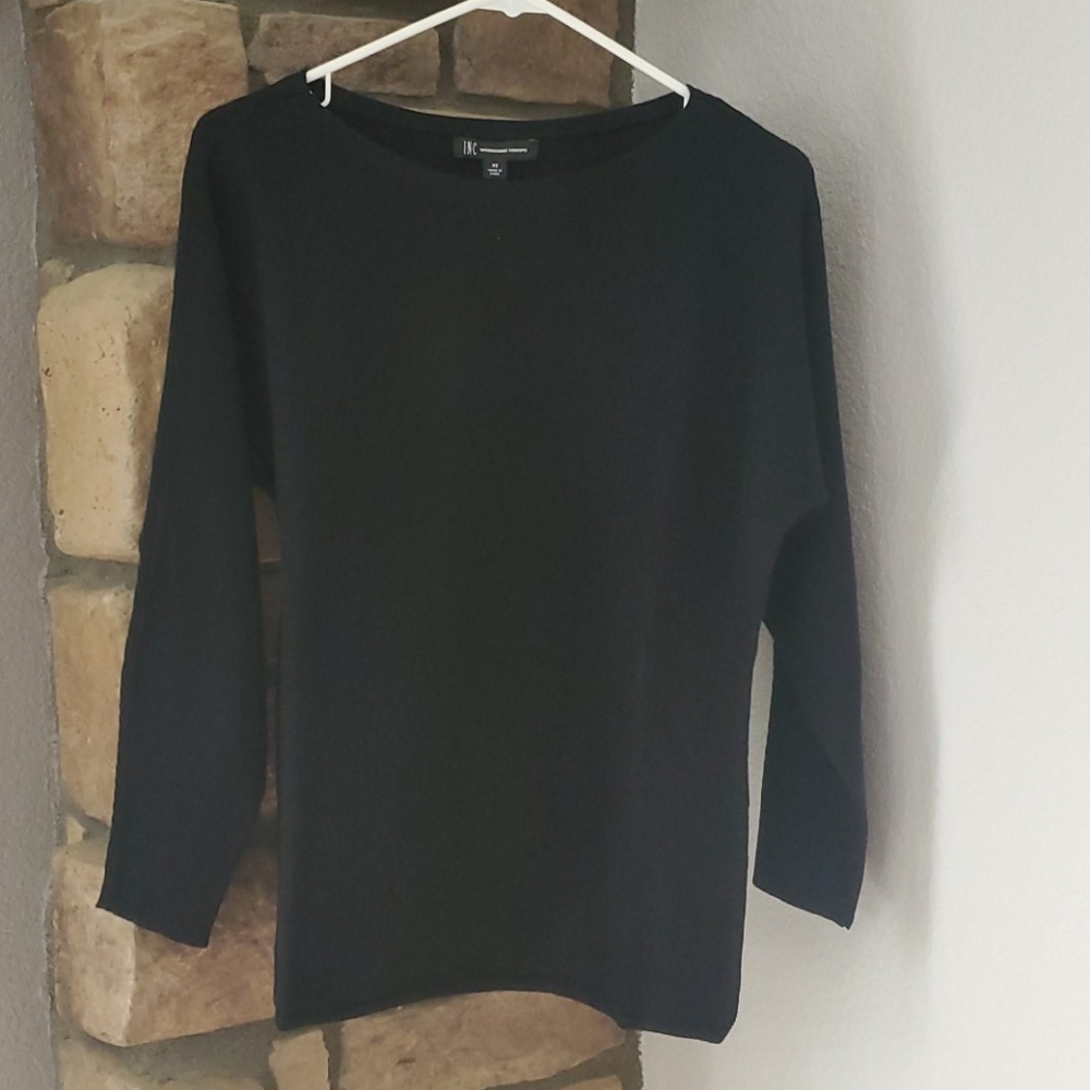 New, INC deep black long sleeve